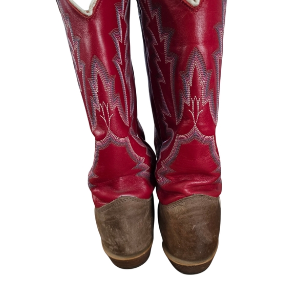 Justin Bent Rail Square Toe Western Boots Women’s 9B Leather Cowgirl Rodeo - Picture 5 of 9